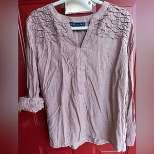 Bandolino Women's Striped Blouse in Pink, Size Medium